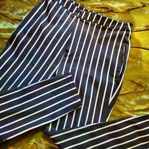 Black and White Striped Trousers